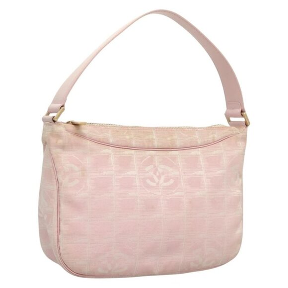 CHANEL New Travel Line Hand Bag Nylon Pink Silver - Picture 1 of 16